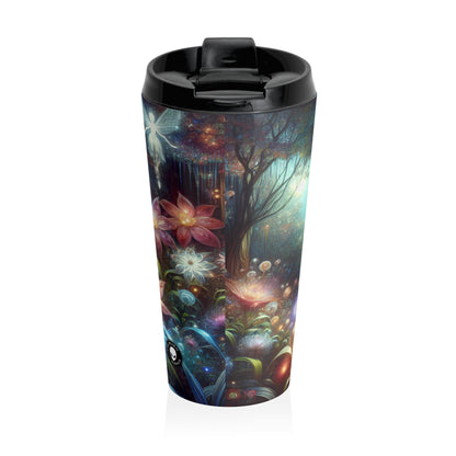 "Enchanted Moonlit Flower Forest" - The Alien Stainless Steel Travel Mug