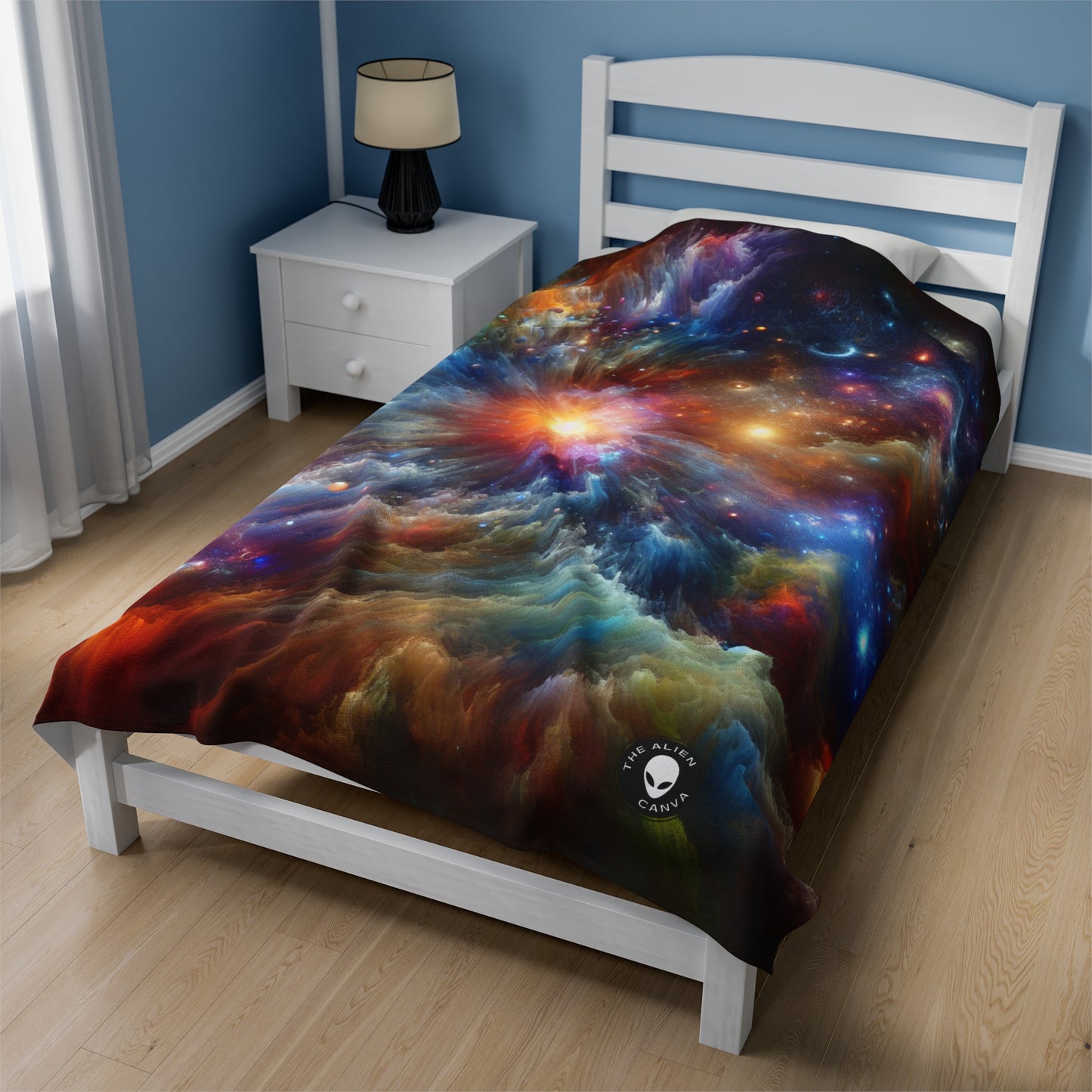 "Galactic Creation: A Kaleidoscope of Cosmic Wonder" - The Alien Velveteen Plush Blanket