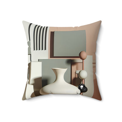 "Harmony in Geometry: A Minimalist Digital Art Exploration"- The Alien Spun Polyester Square Pillow Post-minimalism