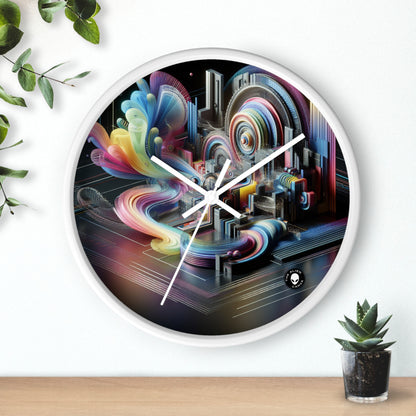 "Neon Nights: A Futuristic Urban Dream" - The Alien Wall Clock Digital Art