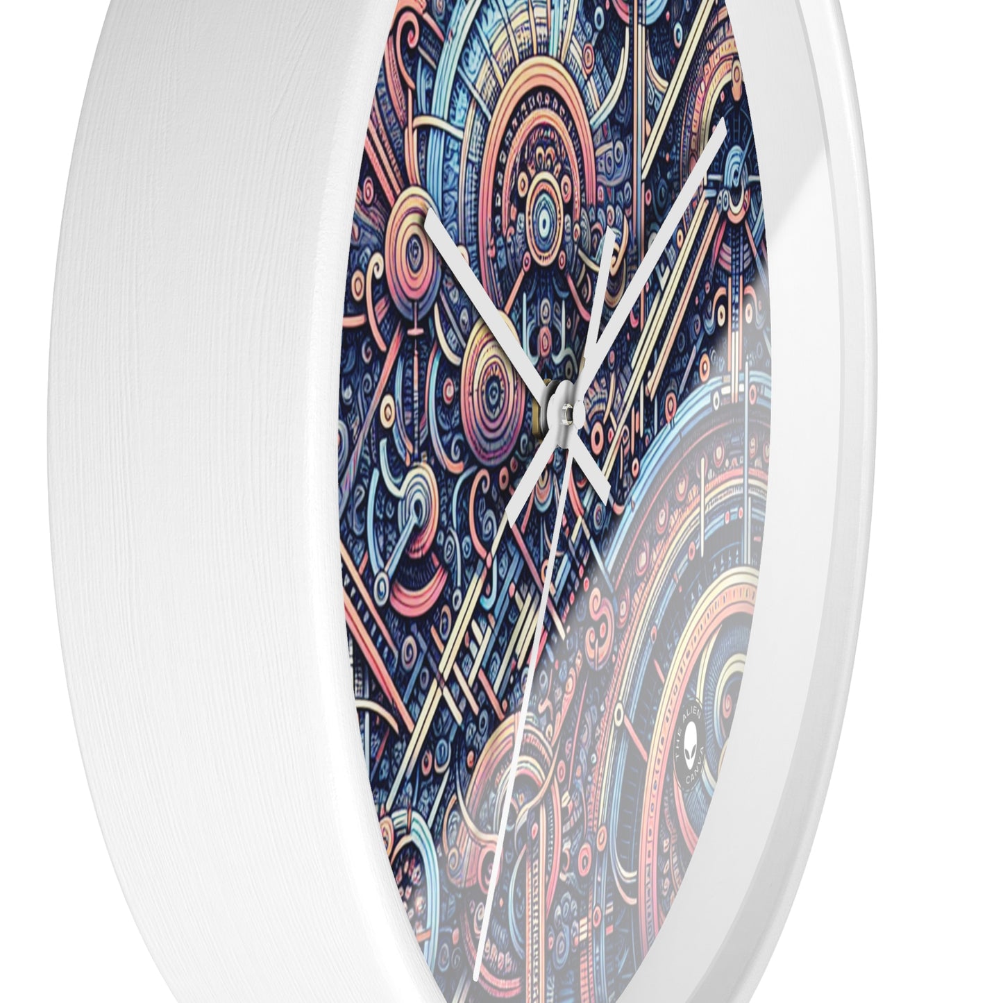 "Chaos &amp; Order: Une danse dynamique de couleurs et de motifs" - The Alien Wall Clock Algorithmic Art