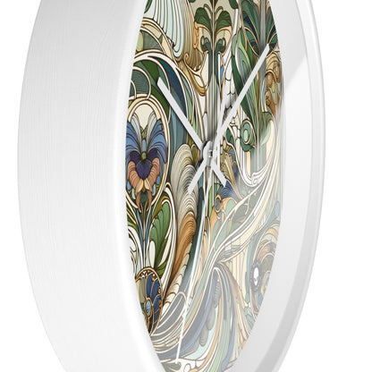 "Encantamiento iluminado por la luna: una serenata mística en el estilo Art Nouveau" - El reloj de pared alienígena Art Nouveau