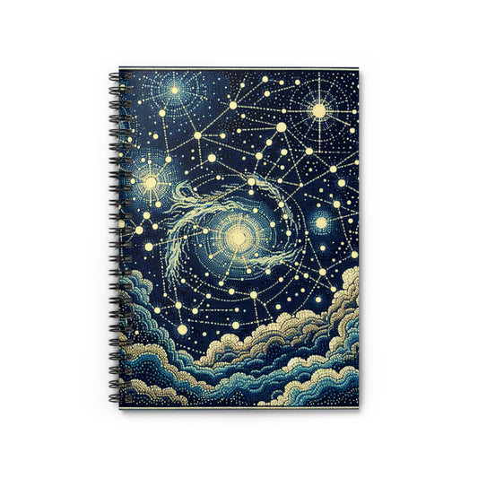 "Dotting the Heavens" - The Alien Spiral Notebook (Ruled Line) Pointillism Style