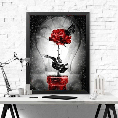 Red Rose Diamond Painting Full Of Diamonds DIY Handmade