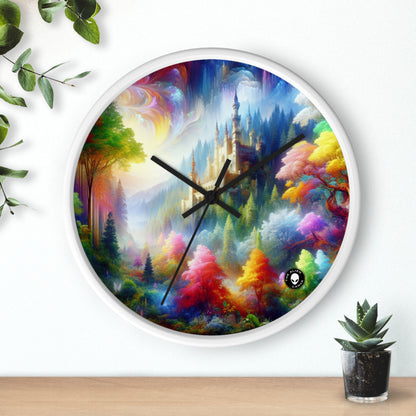 "Glowing Enchantment: The Castle in the Colorful Forest" - The Alien Wall Clock