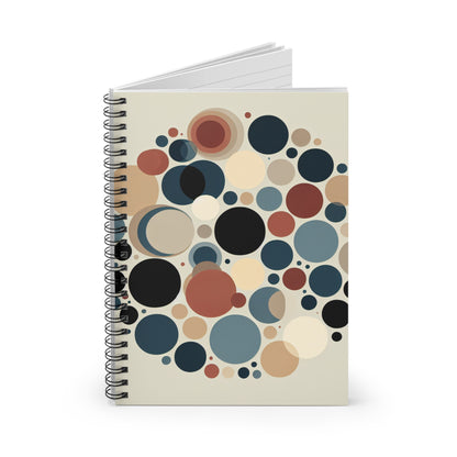 "Interwoven Circles: A Minimalist Approach" - The Alien Spiral Notebook (Ruled Line) Minimalism Style