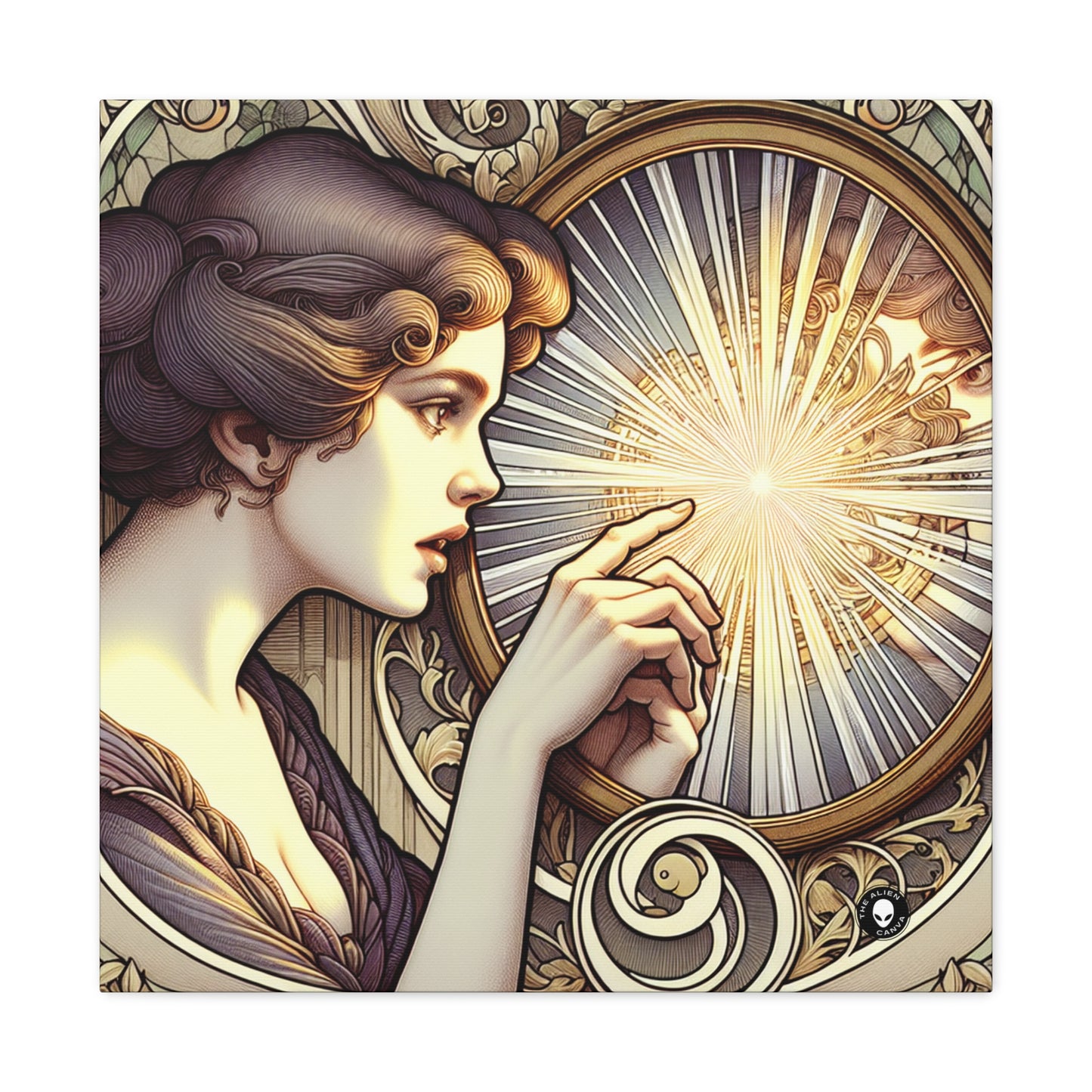 "Reflection of Beauty" - The Alien Canva Art Nouveau