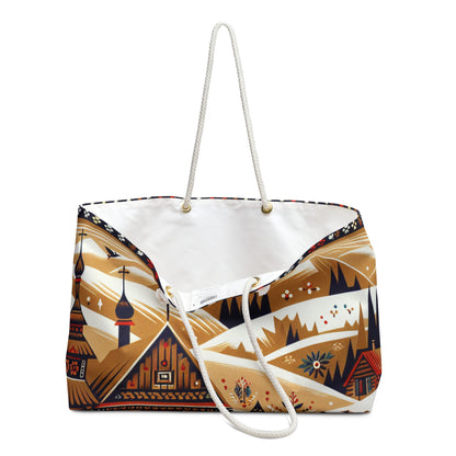 "Ukrainian Village Symphony: A Colorful Folk Art Reflection" - The Alien Weekender Bag Folk Art