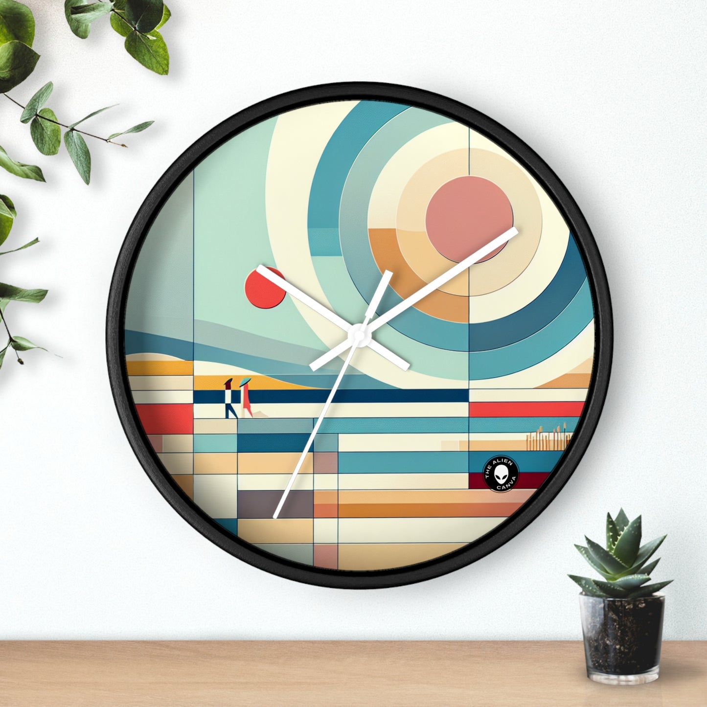 Réflexions tranquilles : une œuvre d'art de jardin zen minimaliste - The Alien Wall Clock Minimalisme