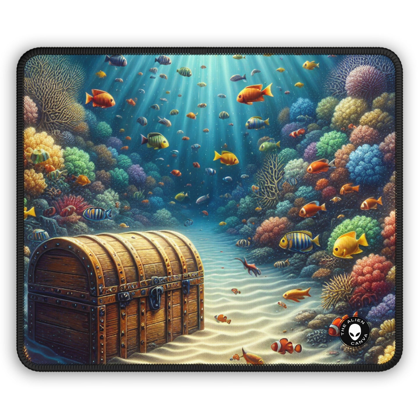 "Beneath the Waves: Treasure in the Coral Reef" - The Alien Gaming Mouse Pad