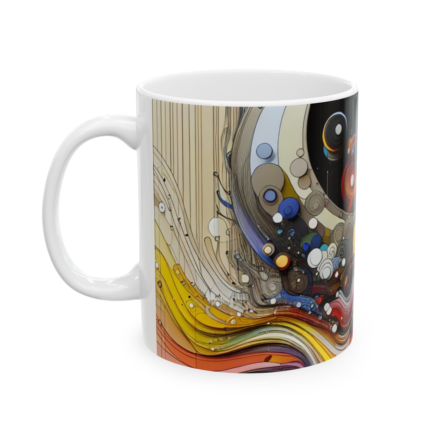 "Urban Chaos: A Neo-Expressionist Cityscape" - The Alien Ceramic Mug 11oz Neo-Expressionism