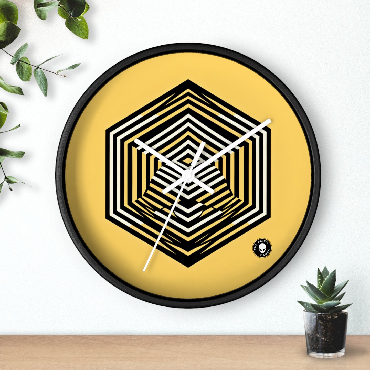 "Dynamic Illusions: Op Art Exploration" - The Alien Wall Clock Optical Art (Op Art)