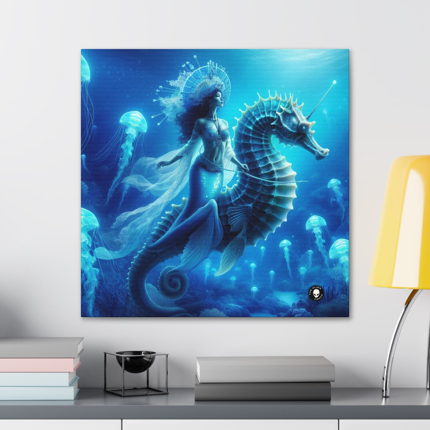 "Magia de sirena: viaje con el caballito de mar gigante" - The Alien Canva