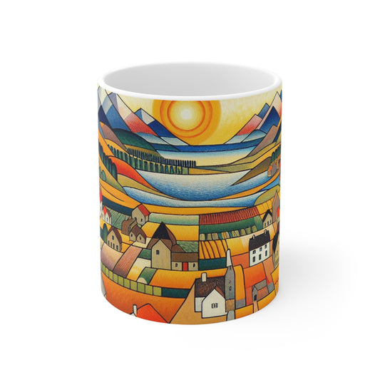 "Primal Paradise: A Vibrant Jungle Celebration" - Taza de cerámica The Alien 11oz Primitivismo