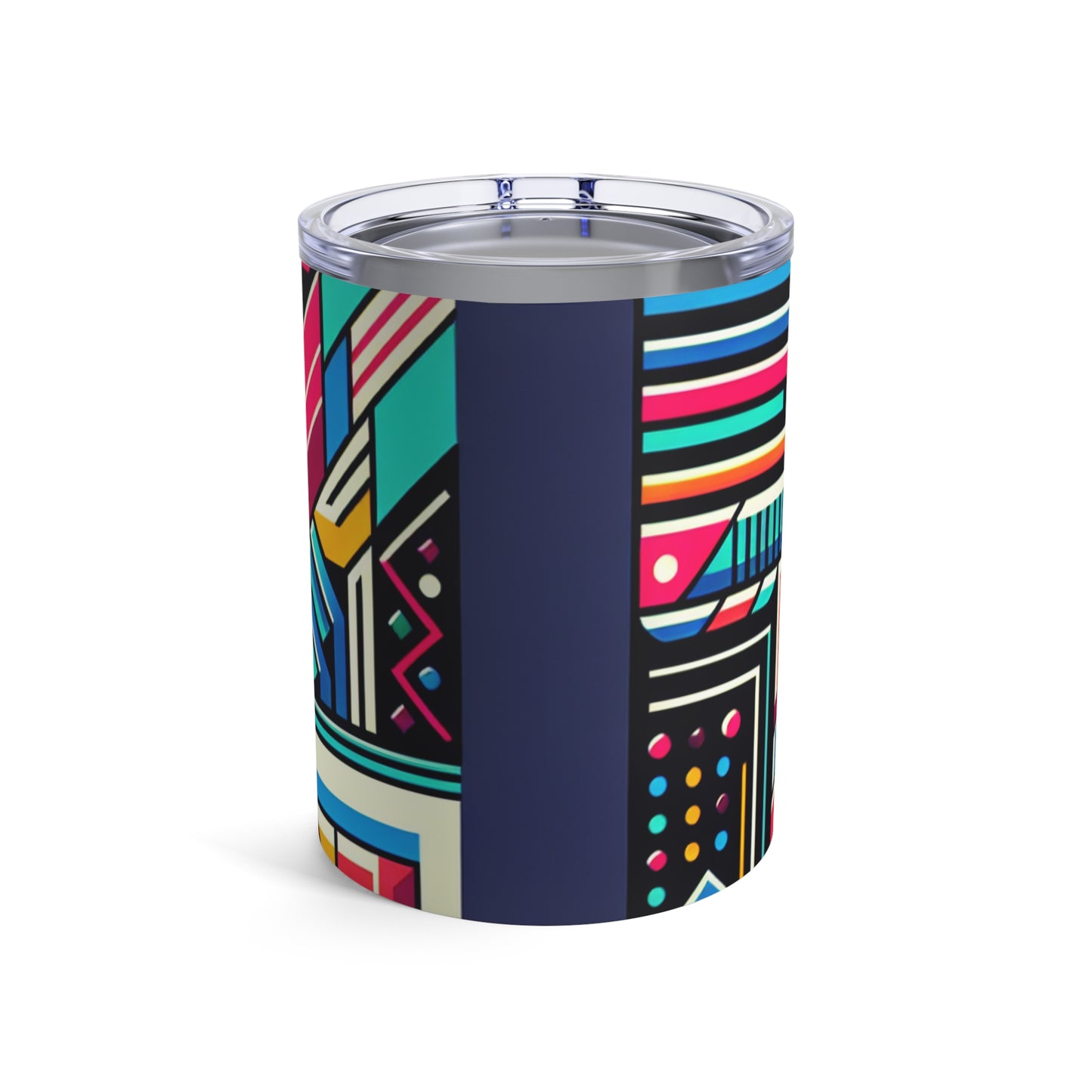 "Neon Geométrico Pop" - The Alien Vaso 10oz Estilo de arte contemporáneo