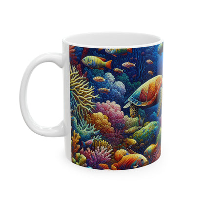 "Marine Paradise: Colorful Coral Reef Wildlife" - The Alien Ceramic Mug 11oz