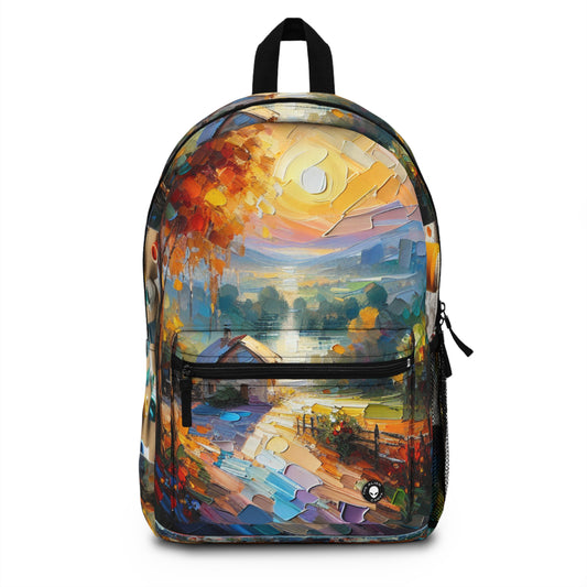 "Market Vibrance: A Post-Impressionist Perspective" - The Alien Backpack Post-Impressionism