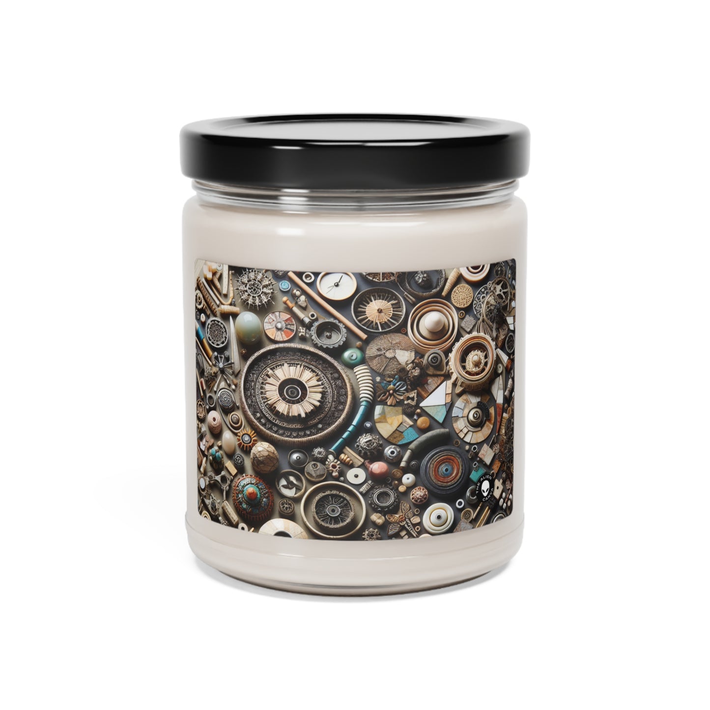 "Nature's Tapestry: Assemblage Art with Found Objects" - The Alien Scented Soy Candle 9oz Assemblage Art