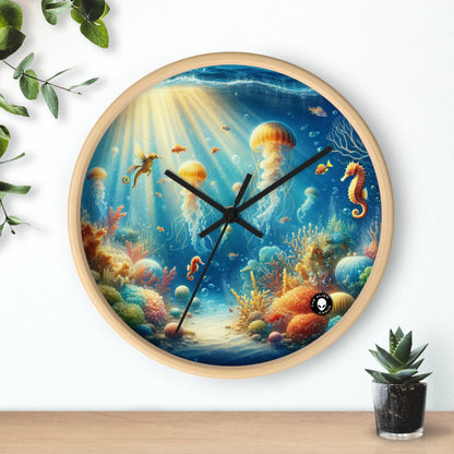 "Sunlit Serenity: A Magical Underwater Realm" - The Alien Wall Clock