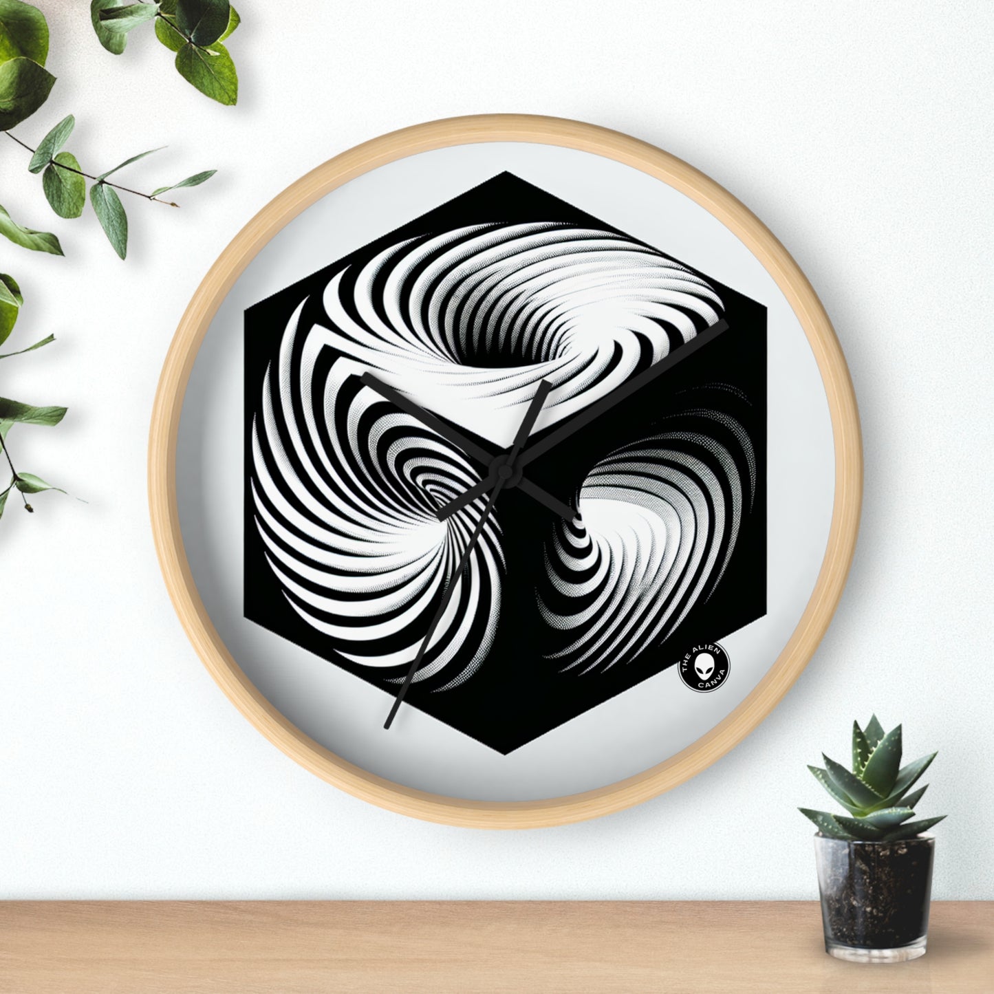 "Convolutional Cube: An Optical Illusion of Unceasing Movement" - The Alien Wall Clock Op Art