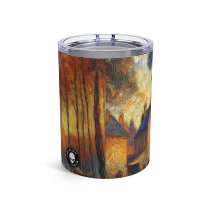 "Rainy Evening: A Post-Impressionist Cityscape" - The Alien Tumbler 10oz Post-Impressionism