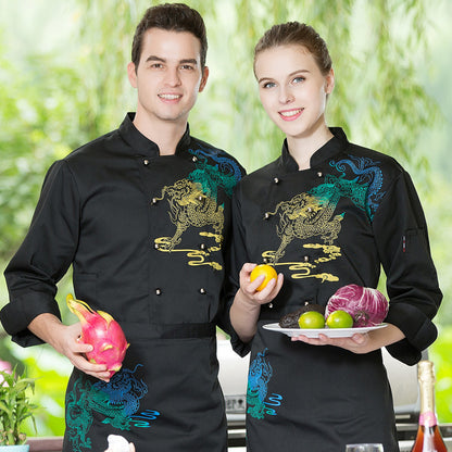 Printed Dragon Kitchen Long Sleeved Overalls Top