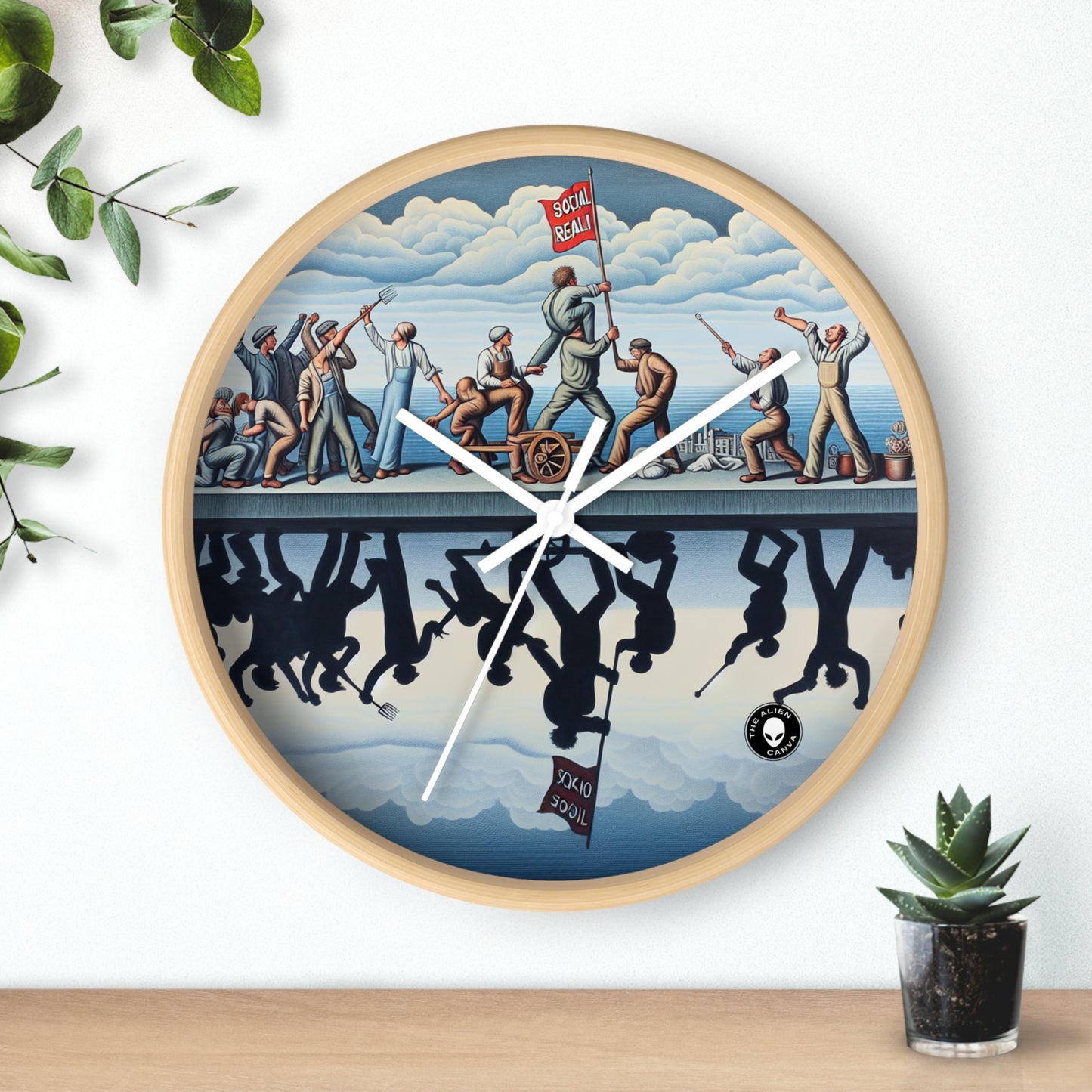 "Digital Dilemmas: Exploring the Human Condition in the Age of Technology" - The Alien Wall Clock Social Realism