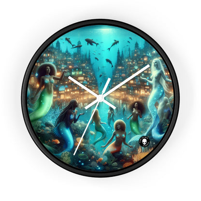 "Glimmering Depths: The Enchanted Underwater City" - The Alien Wall Clock