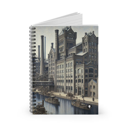 "Urban Precision: Modern Cityscape in the Style of Precisionism" - The Alien Spiral Notebook (Ruled Line) Precisionism