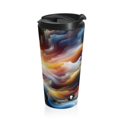 "Ephemeral Escapes: A Timeless Journey Through Changing Landscapes" - The Alien Stainless Steel Travel Mug Video Art