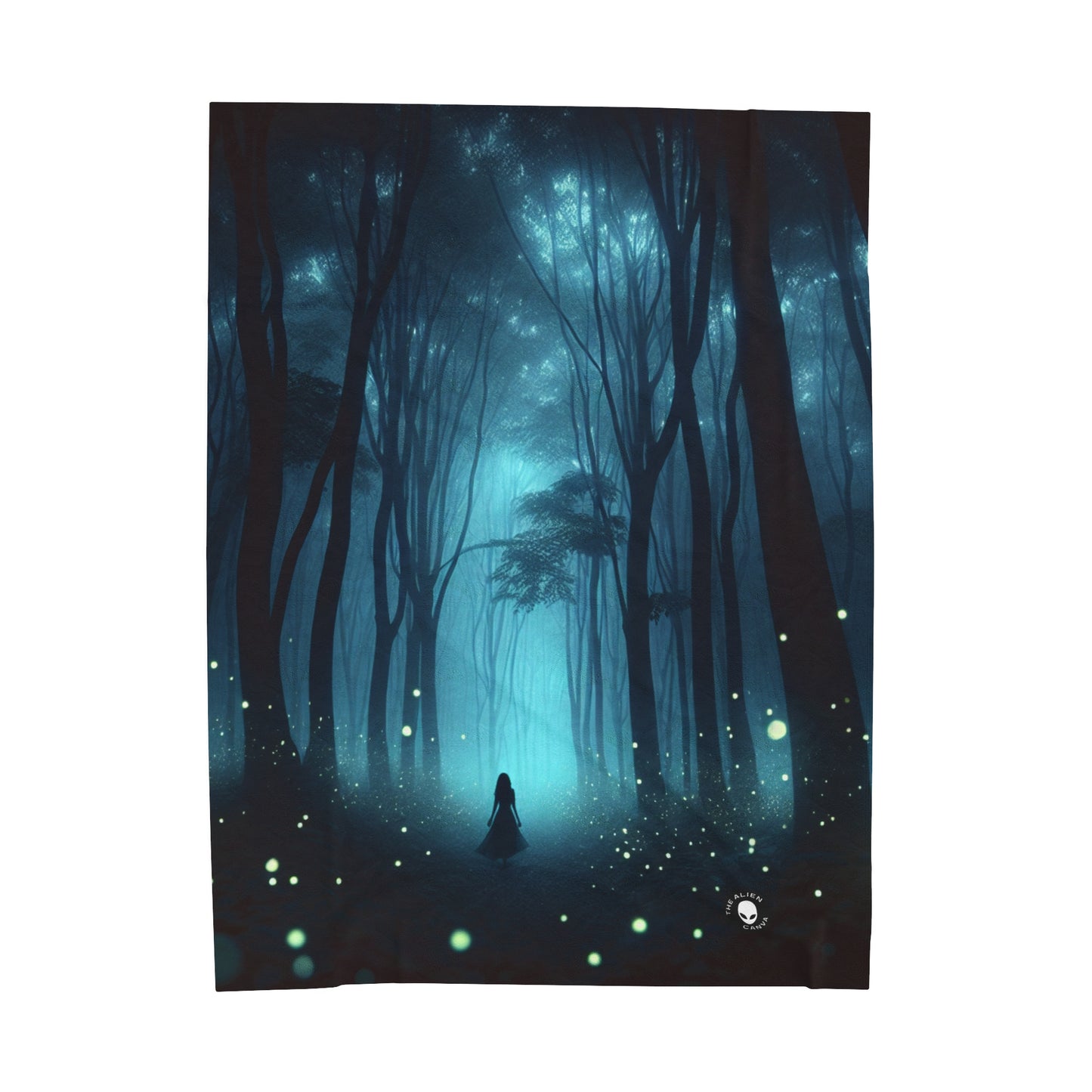 "Guided by Fireflies: A Forest's Secret Lightshow" - The Alien Velveteen Plush Blanket