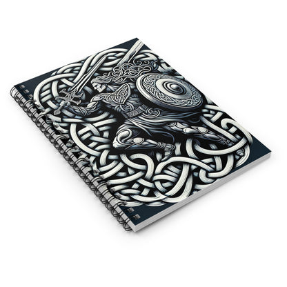 "Celtic Knight: Sword &amp; Shield in Ancient Knots" - Cuaderno de espiral The Alien (línea reglada) Estilo de arte celta