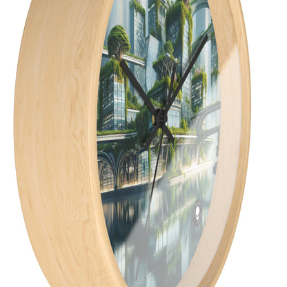 "Nature's Fusion: A Futuristic Cityscape" - The Alien Wall Clock