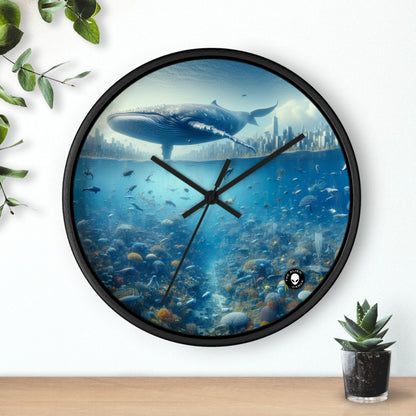 "Whale City: A Surreal Underwater Wonderland" - The Alien Wall Clock