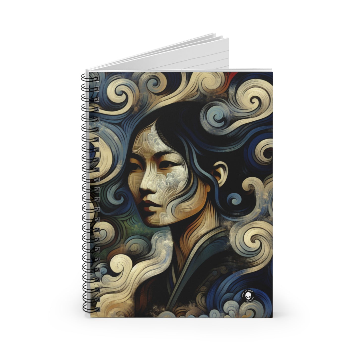 "Primitive Smoke: A Mystical Portrait." - The Alien Spiral Notebook (Ruled Line) Primitivism