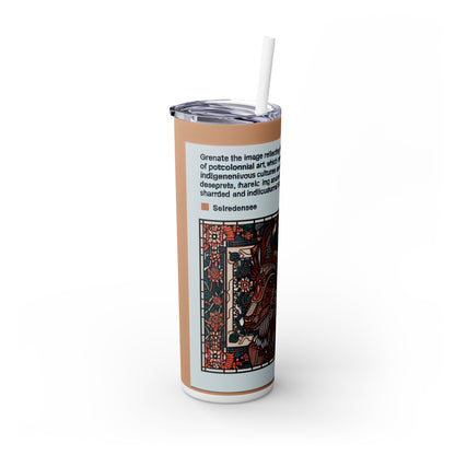 "Resilience Unveiled: A Postcolonial Celebration" - The Alien Maars® Skinny Tumbler with Straw 20oz Postcolonial Art