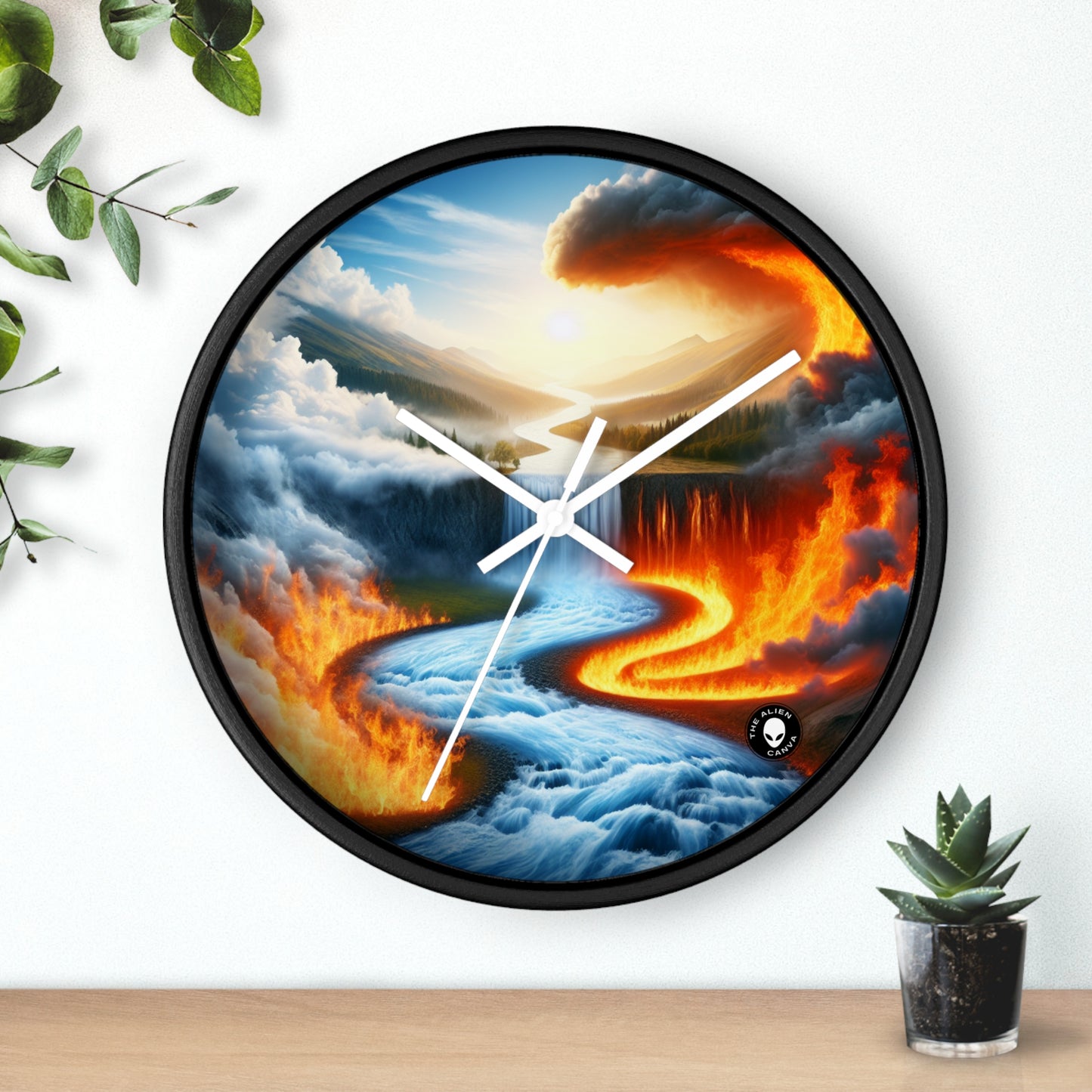 "Fusion of Elements: Harmony in Contrast" - The Alien Wall Clock