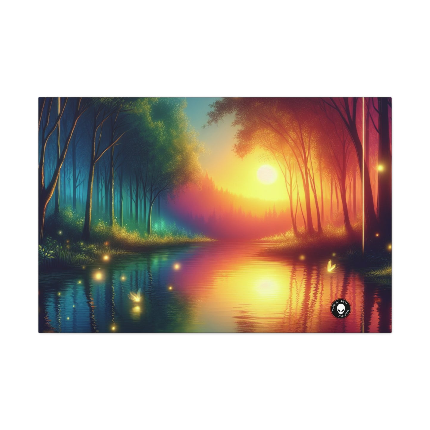 "Dusk Enchantment: A Magical Forest Scene" - The Alien Canva