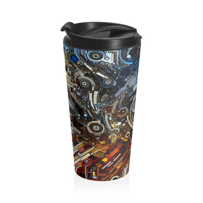 "Deconstructing Power: A Post-structuralist Exploration of Language" - The Alien Stainless Steel Travel Mug Post-structuralist Art