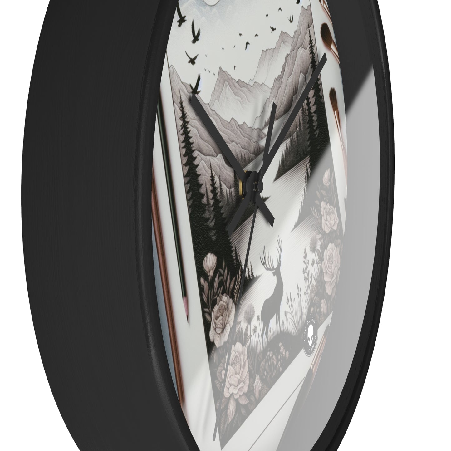 "Twilight Serenity: Un paysage romantique" - L'horloge murale Alien Romantisme