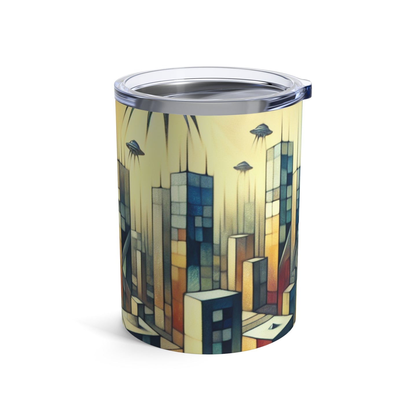 "Cubisme dans une ville futuriste envahie par des extraterrestres". - The Alien Tumbler 10oz Une ville futriste envahie par des extraterrestres dans un style artistique cubiste