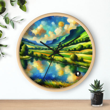 "Serenity at Sunset: An Impressionistic Meadow" - The Alien Wall Clock Impressionism