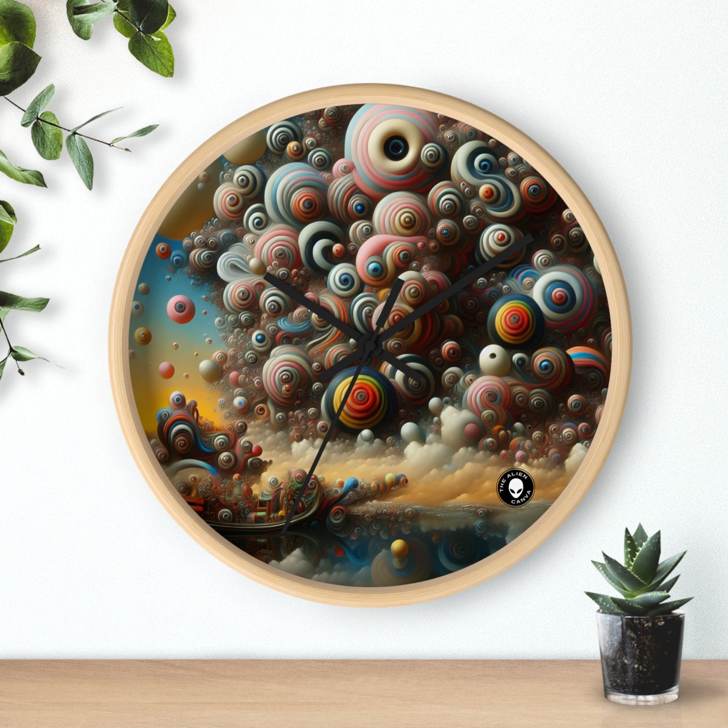 "Dreamscape Sojourn" - The Alien Wall Clock Surrealism