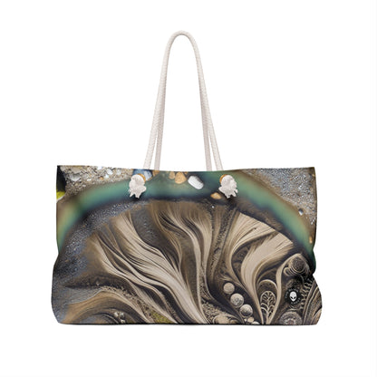 "Sandy Symphony: A Colorful Stone Mosaic on the Beach" - The Alien Weekender Bag Land Art