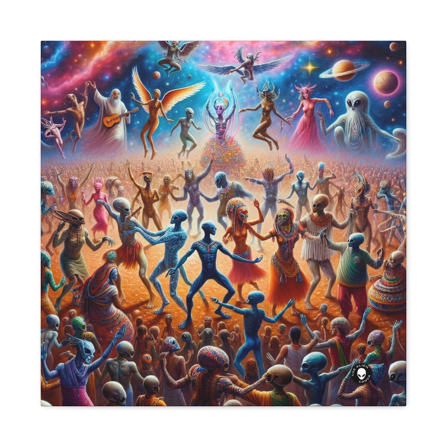 "Interstellar Rave: Embracing Cosmic Unity" - The Alien Canva