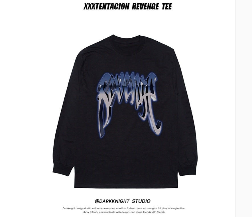 XXXTENTACION long-sleeve T-shirt printed 3D 3D hoodie hip hop custom male REVENGE