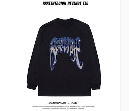 XXXTENTACION T-shirt à manches longues imprimé 3D sweat à capuche hip hop personnalisé VENGEANCE masculine