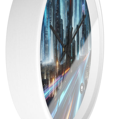 "Neon Nightscapes: A Futuristic City Adventure" - The Alien Wall Clock