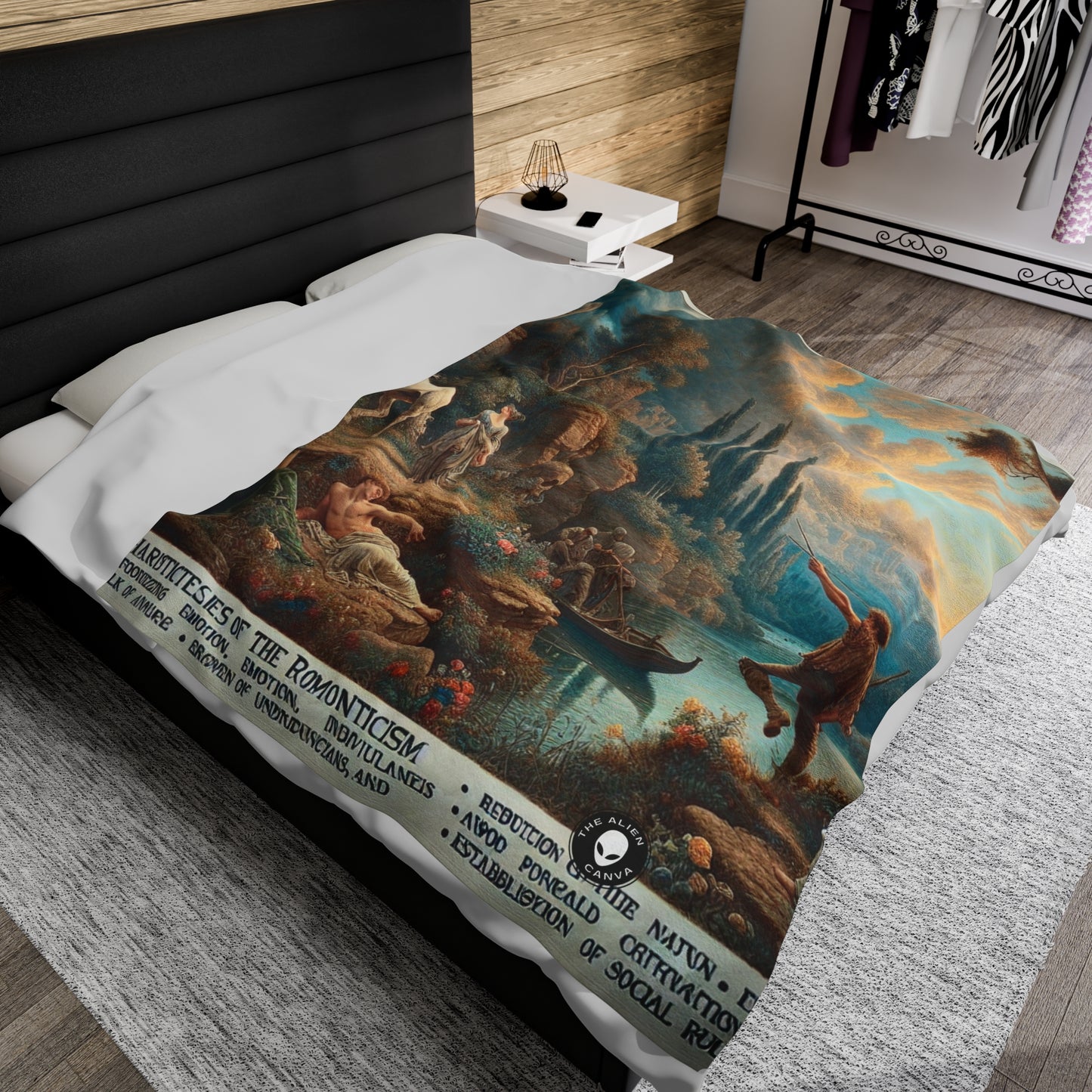 "Sunset Serenade: A Romantic Landscape" - The Alien Velveteen Plush Blanket Romanticism