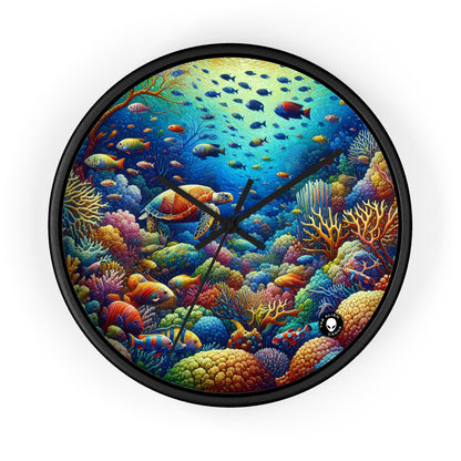 "Marine Paradise: Colorful Coral Reef Wildlife" - The Alien Wall Clock